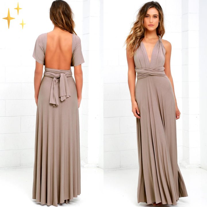 Flavie - Robe portefeuille - Élégante, Lin naturel - Femme