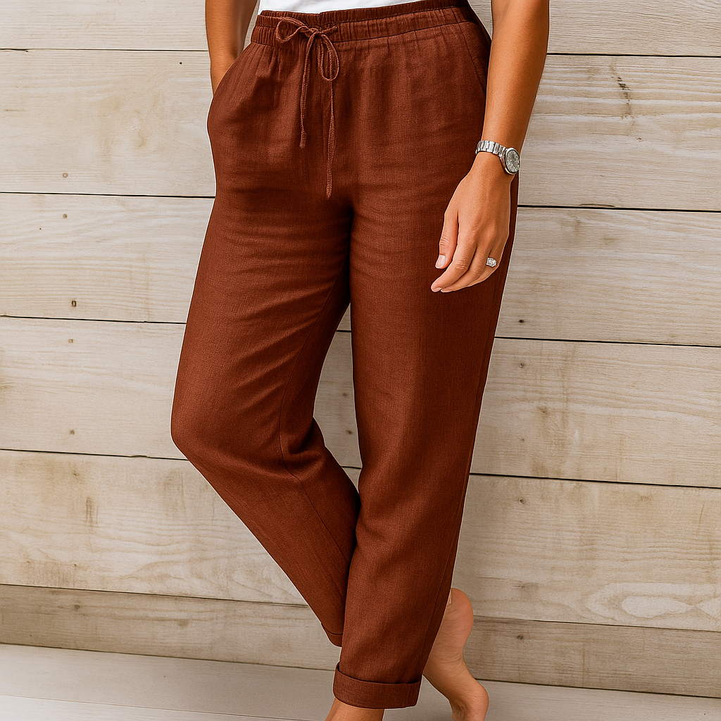 Marina - Pantalon Lin Casual Femme