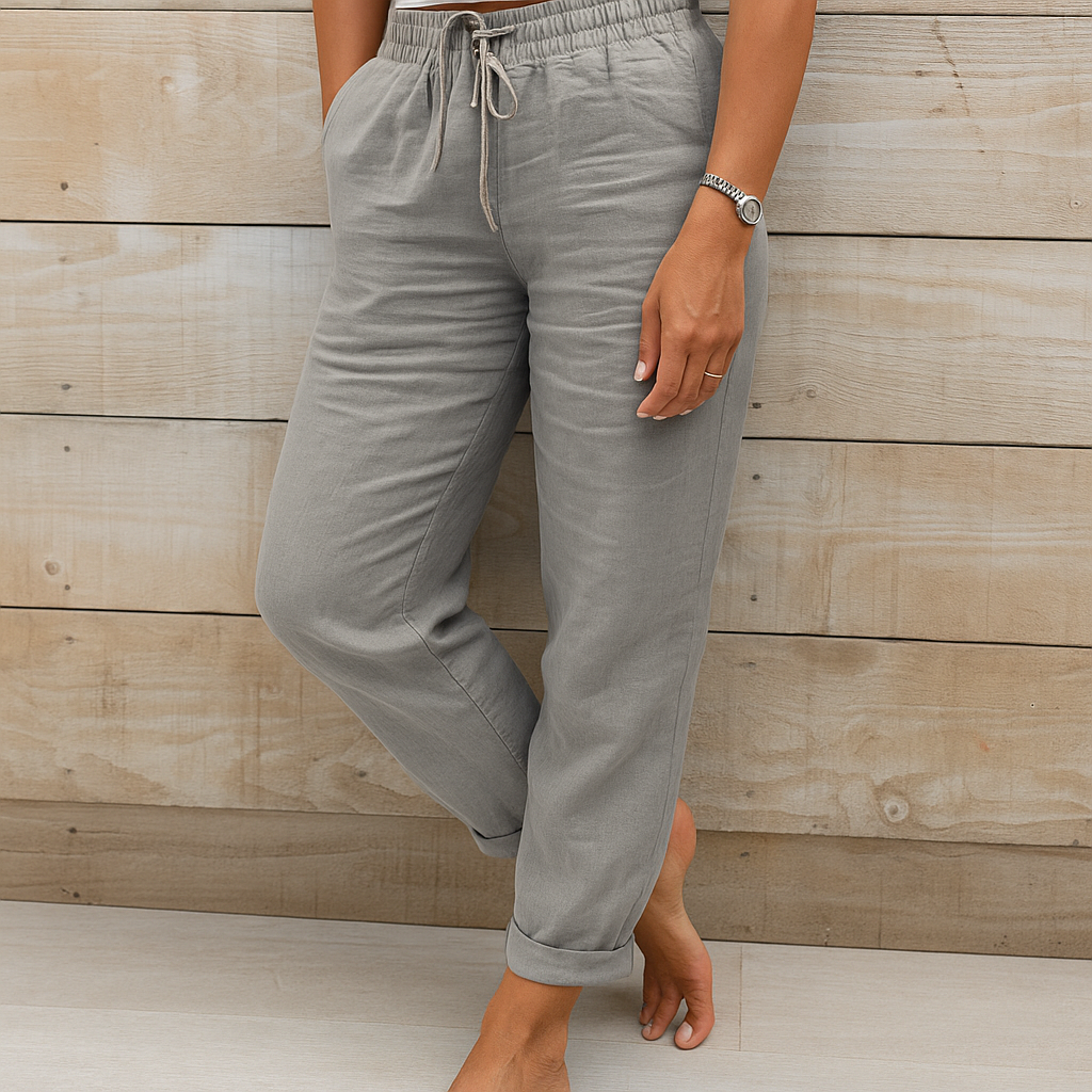 Marina - Pantalon Lin Casual Femme