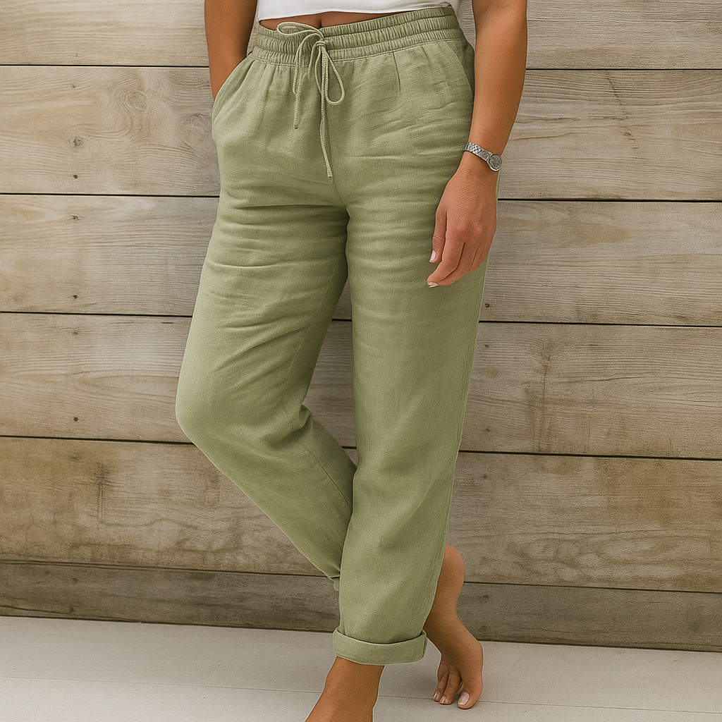 Marina - Pantalon Lin Casual Femme