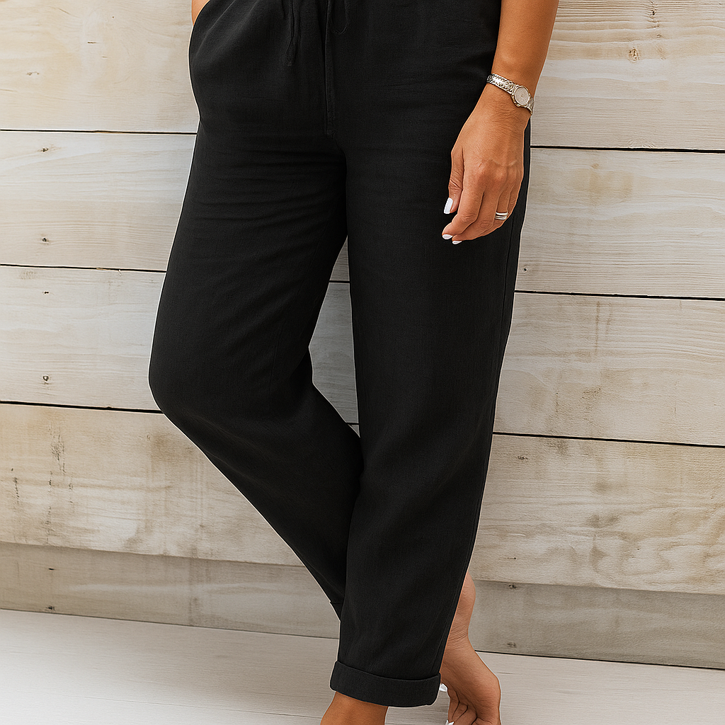 Marina - Pantalon Lin Casual Femme