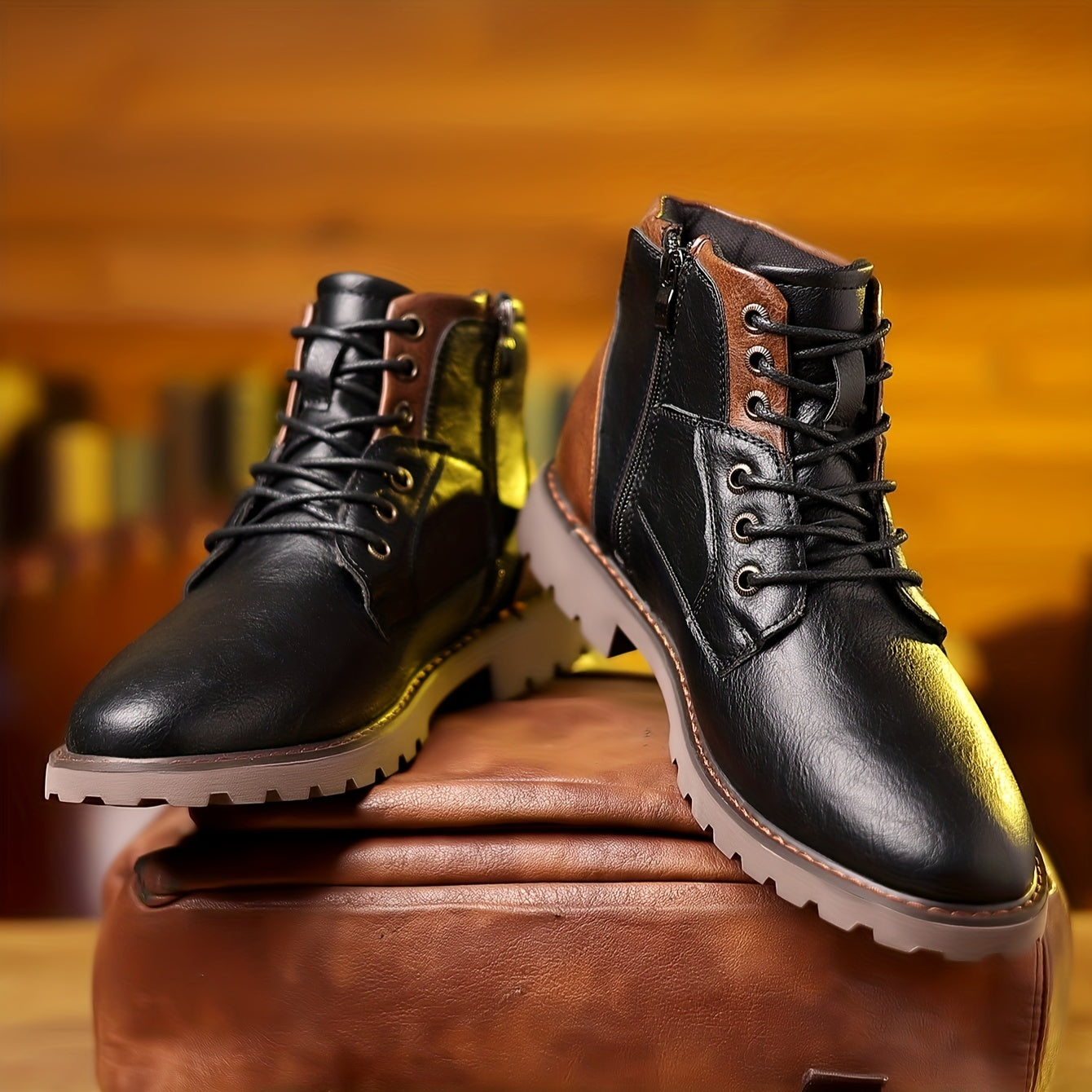 Tom - Bottines Cuir Zippées Homme