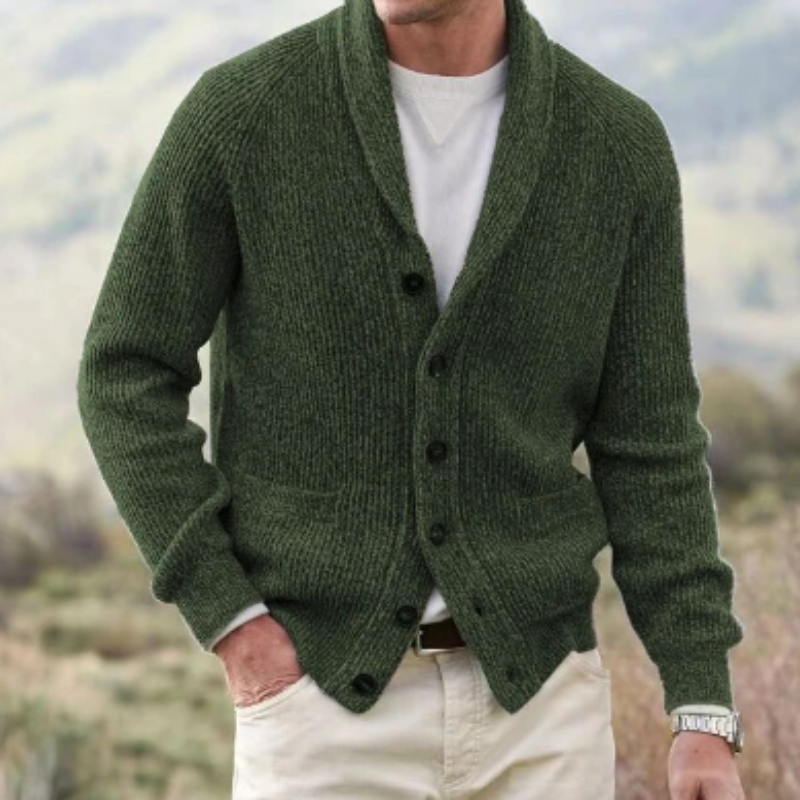 Maxime - Cardigan Laine Col V Homme