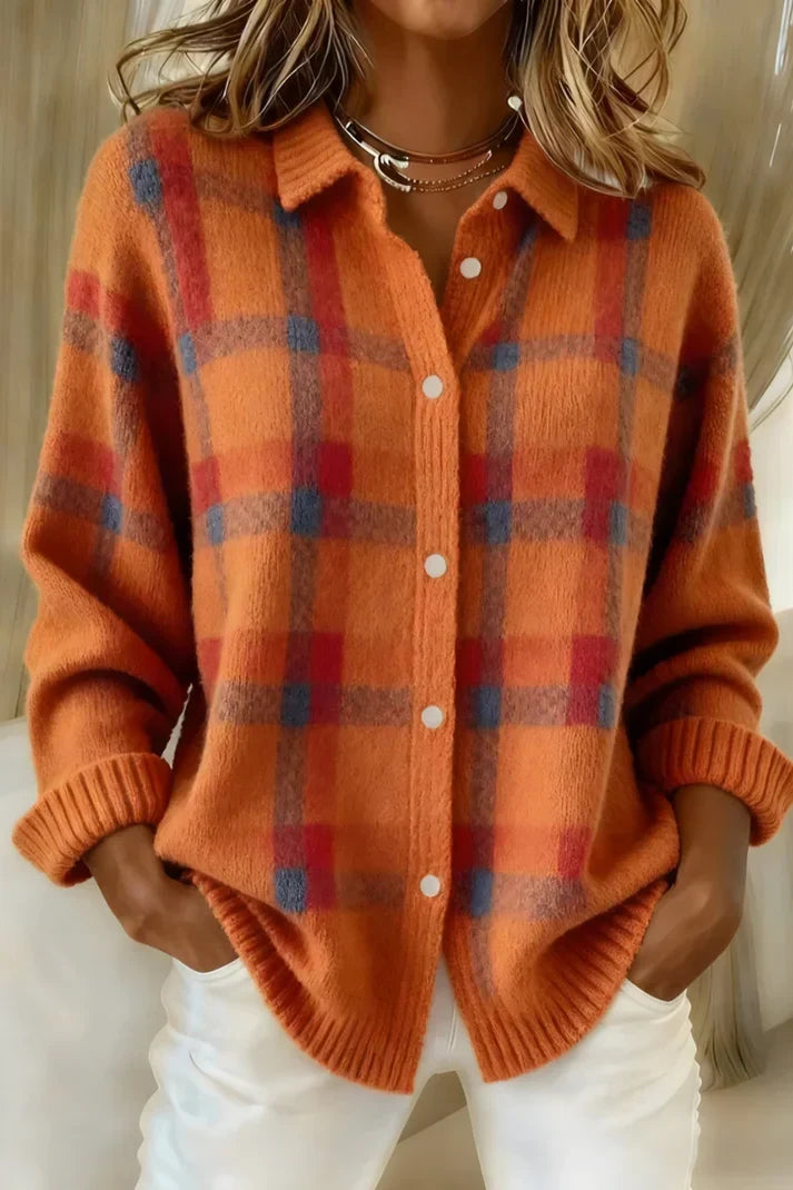 Camille - Cardigan Élégant Imprimé Boutonné