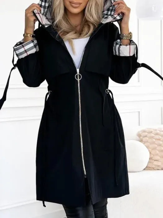 Aurélie | Imperméable Élégant Long Zippé