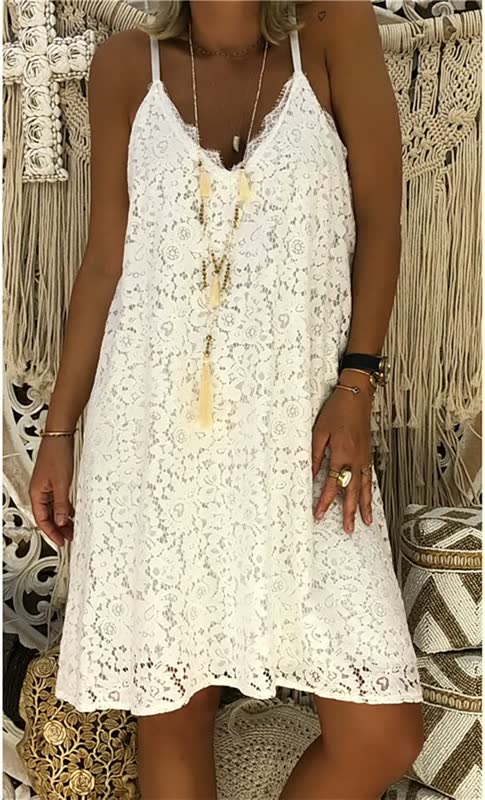 Delphine - Robe en Dentelle d'Été
