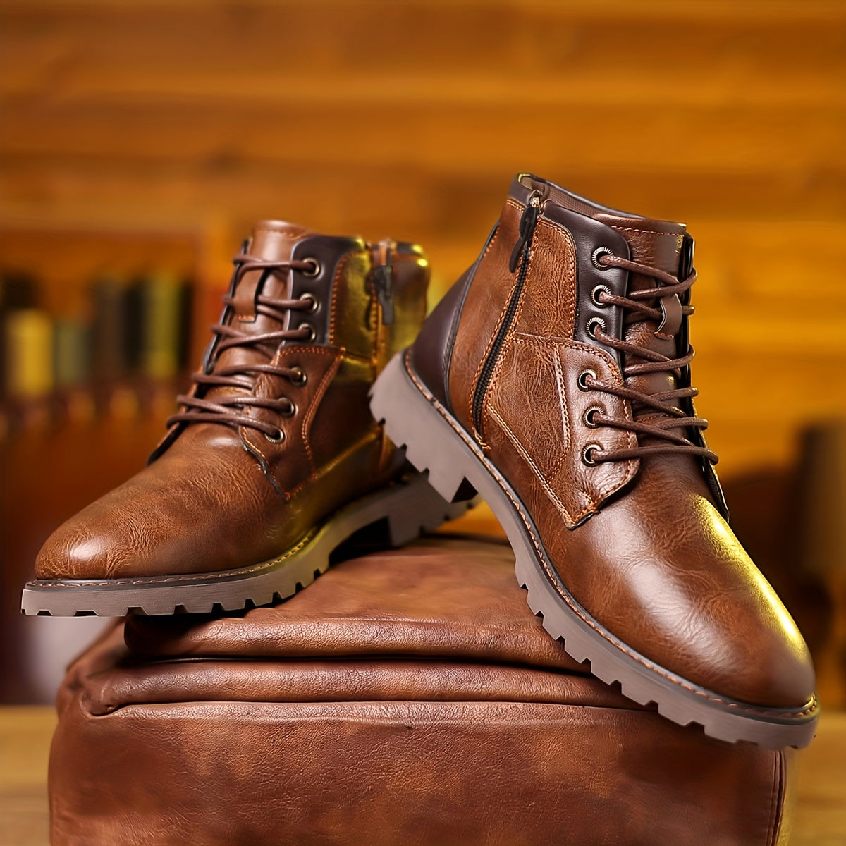 Tom - Bottines Cuir Zippées Homme