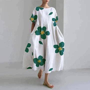 Gabrielle - Robe en coton - Respirant, Imprimé floral raffiné - Femme