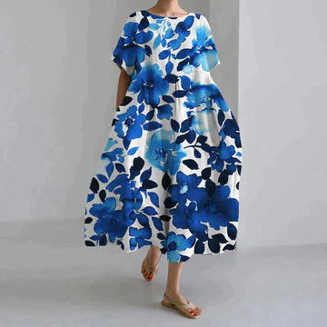 Gabrielle - Robe en coton - Respirant, Imprimé floral raffiné - Femme