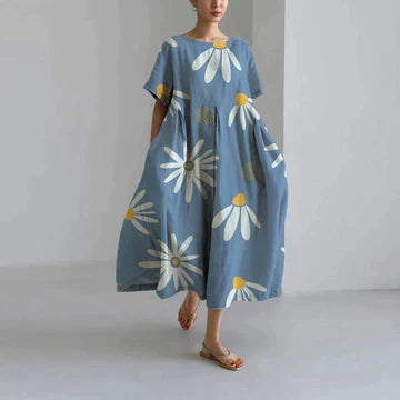Gabrielle - Robe en coton - Respirant, Imprimé floral raffiné - Femme
