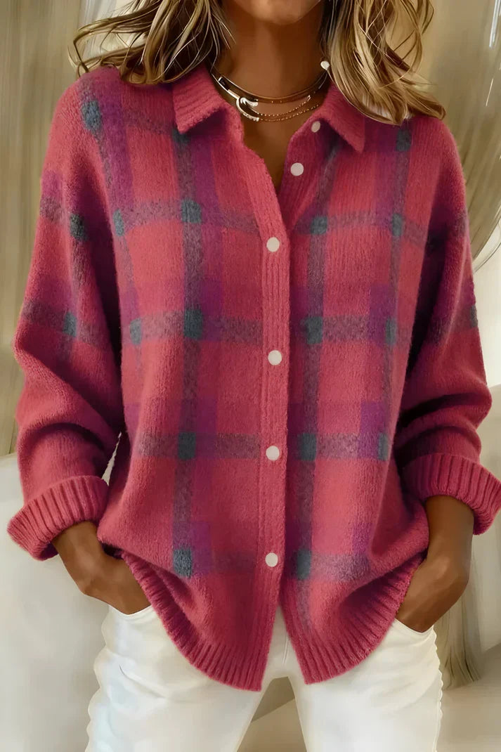 Camille - Cardigan Élégant Imprimé Boutonné