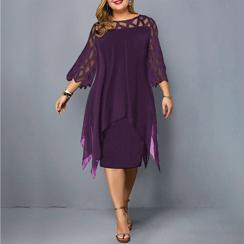 Solène - Robe midi oversize - Manches transparentes, Femme