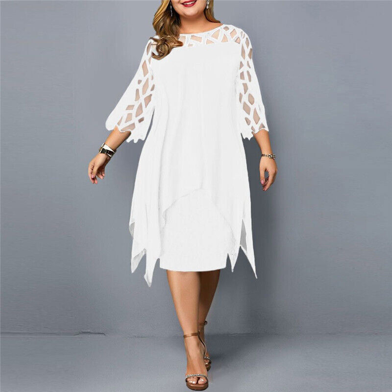 Solène - Robe midi oversize - Manches transparentes, Femme