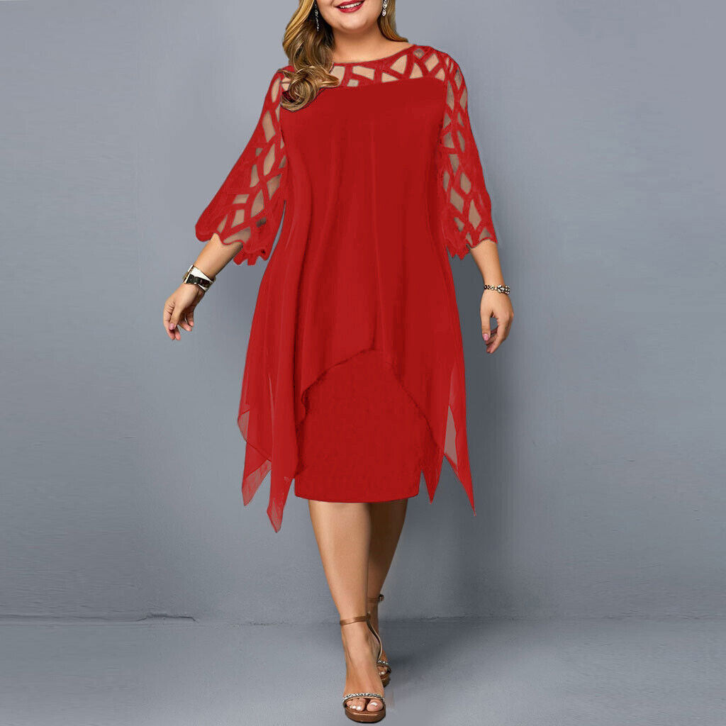 Solène - Robe midi oversize - Manches transparentes, Femme