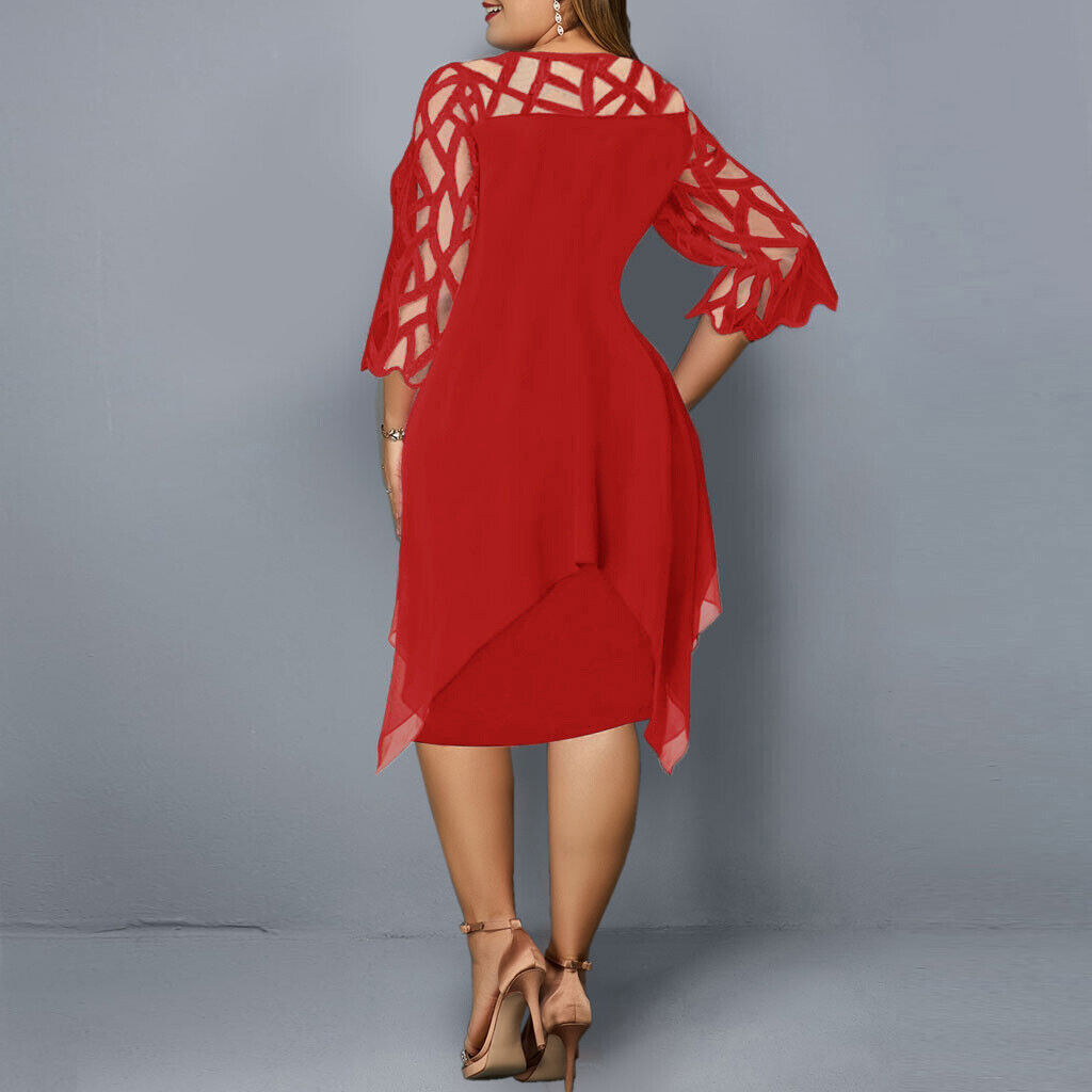 Solène - Robe midi oversize - Manches transparentes, Femme