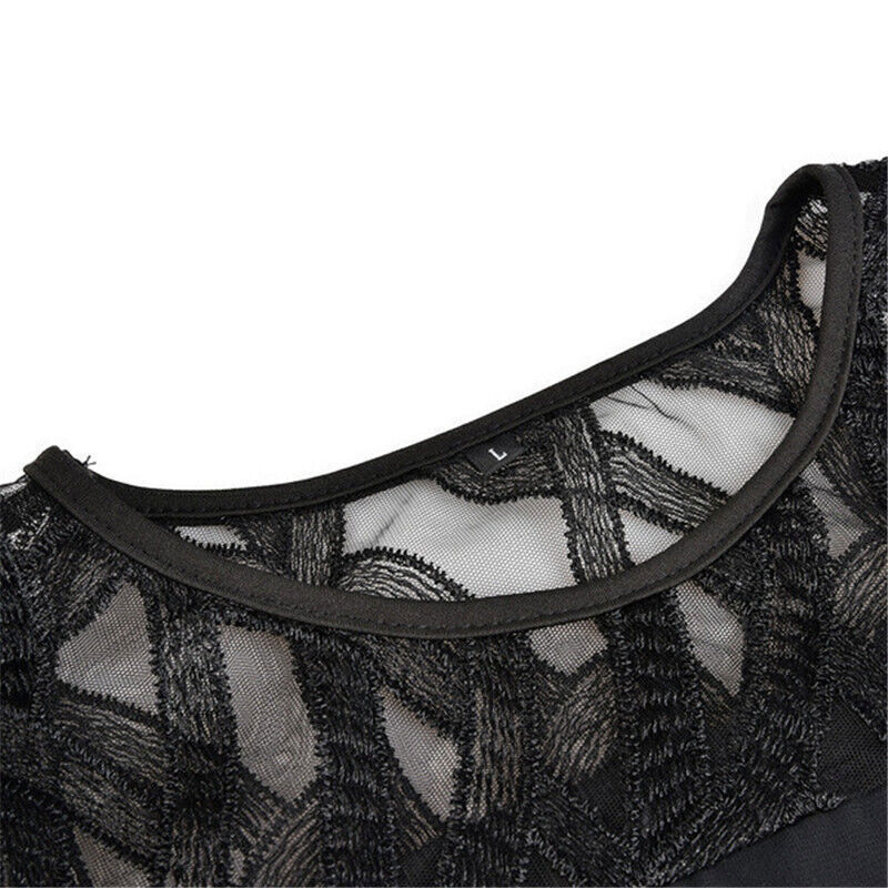 Solène - Robe midi oversize - Manches transparentes, Femme