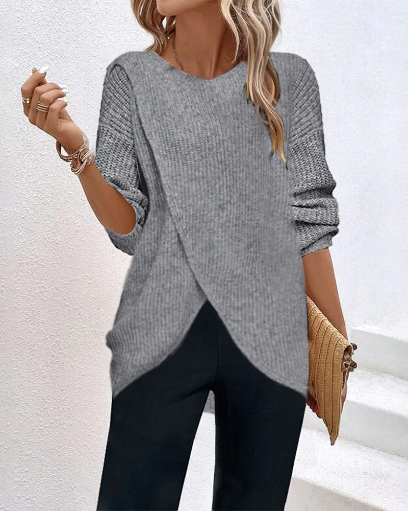 Manon - Pull Flatteur Col Rond Fendu