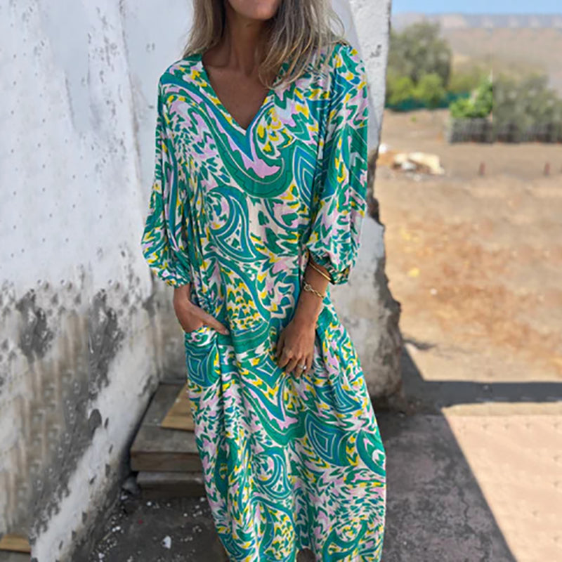 Justine - Robe Longue Bohème Légère Élégante Femme