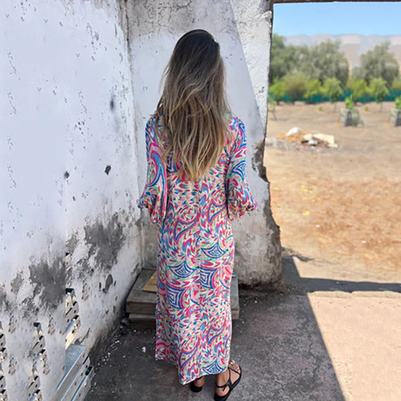 Justine - Robe Longue Bohème Légère Élégante Femme