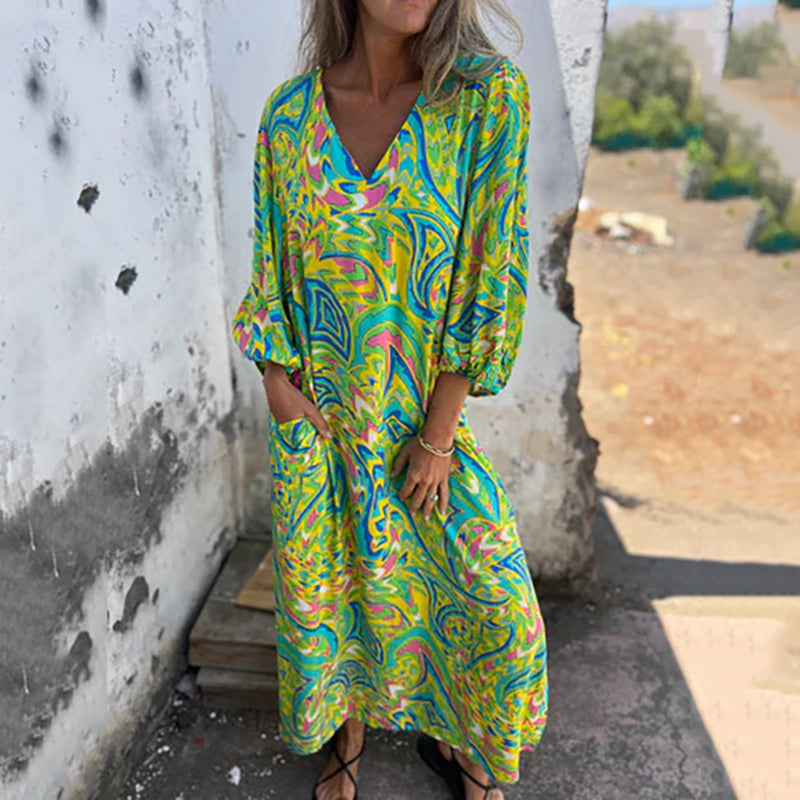 Justine - Robe Longue Bohème Légère Élégante Femme