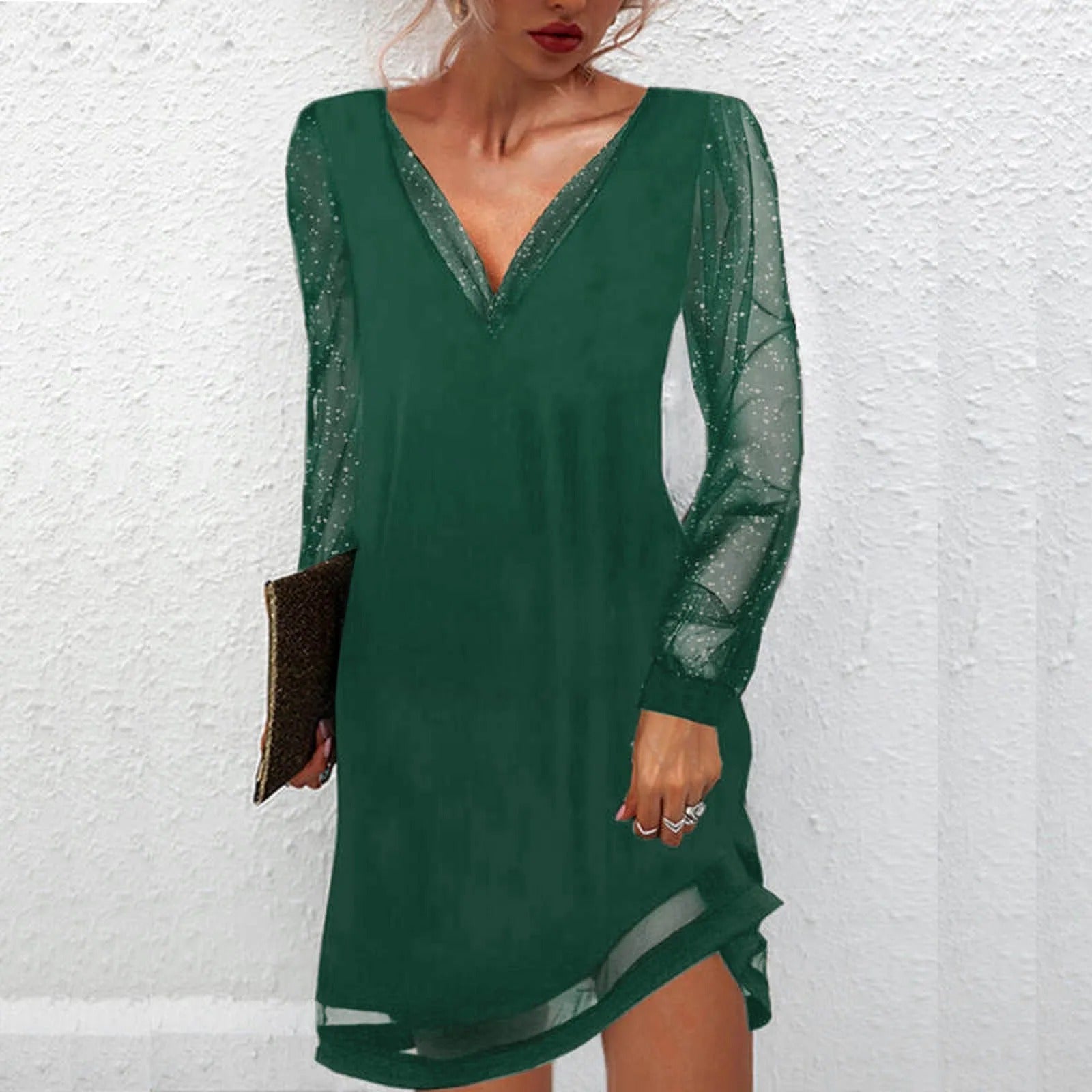 Floriane - Robe de soirée - Col en V, Allure luxueuse - Femme