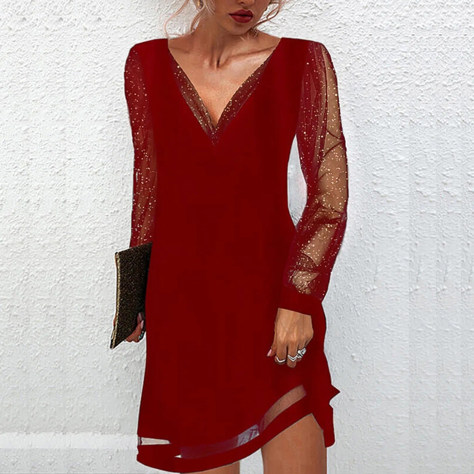 Floriane - Robe de soirée - Col en V, Allure luxueuse - Femme