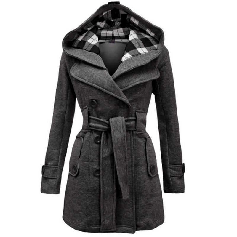 Véronique | Manteau Chic Mi-Long Ceinturé