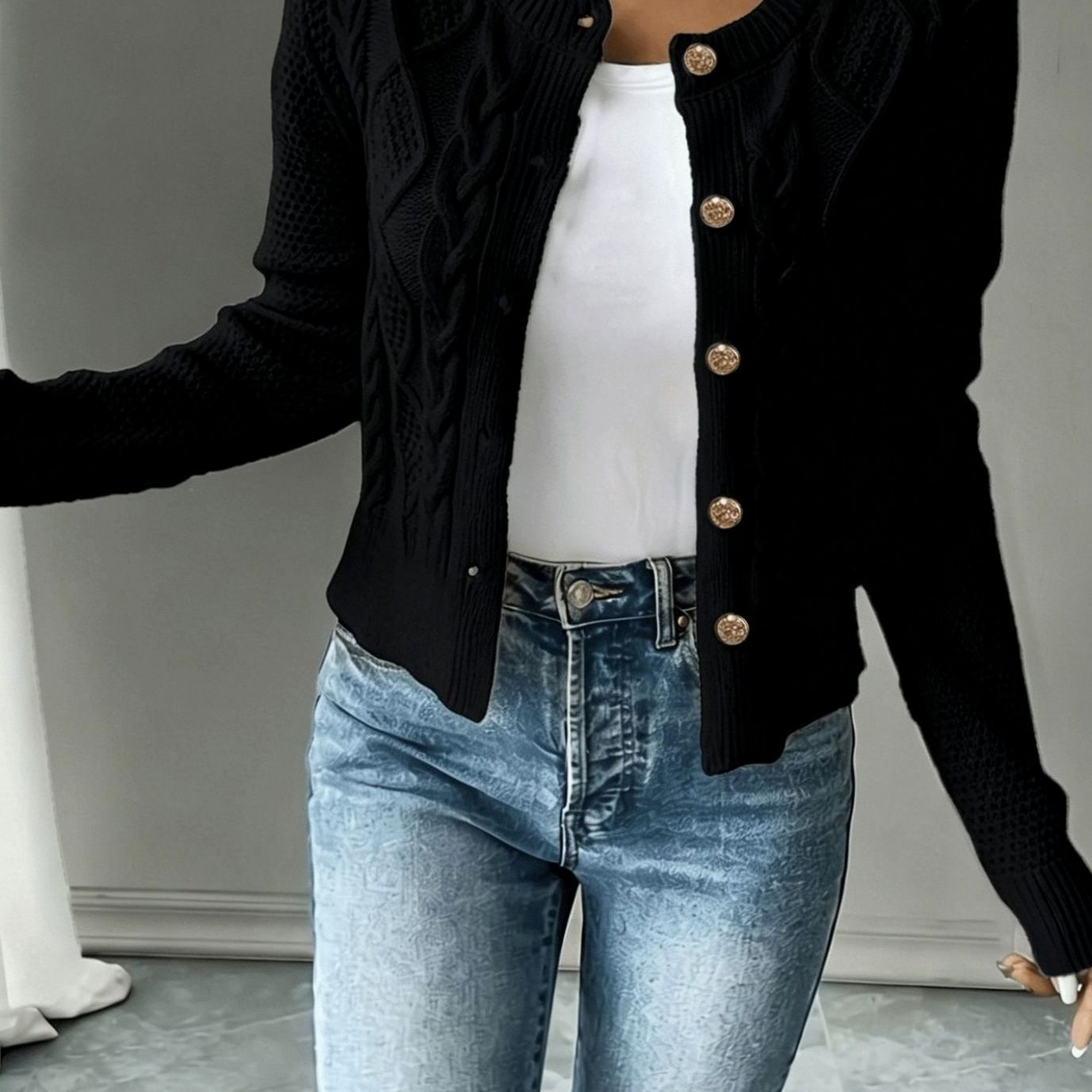 Céline - Cardigan Élégant Torsadé Boutonné