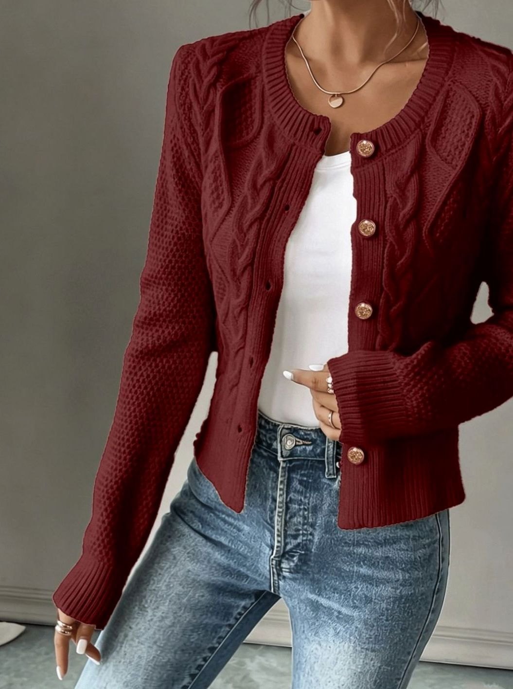 Céline - Cardigan Élégant Torsadé Boutonné
