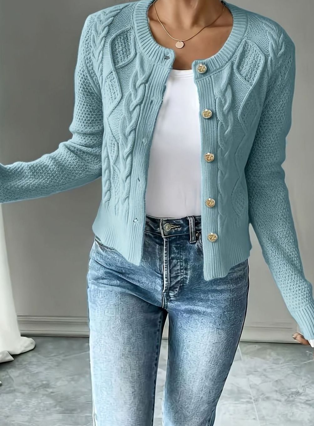 Céline - Cardigan Élégant Torsadé Boutonné