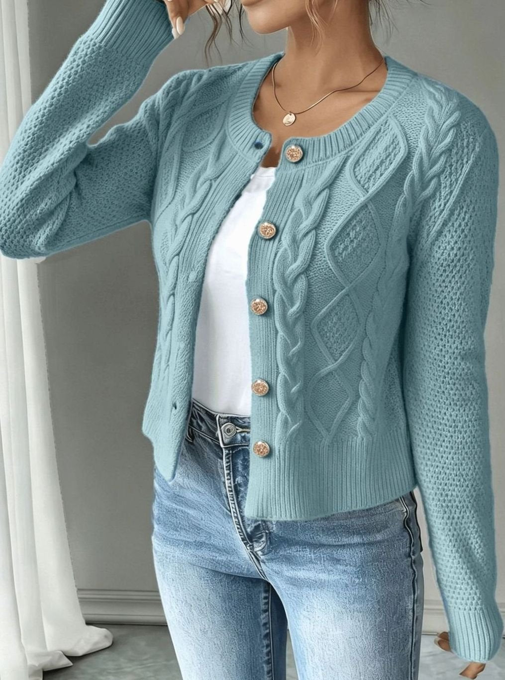 Céline - Cardigan Élégant Torsadé Boutonné