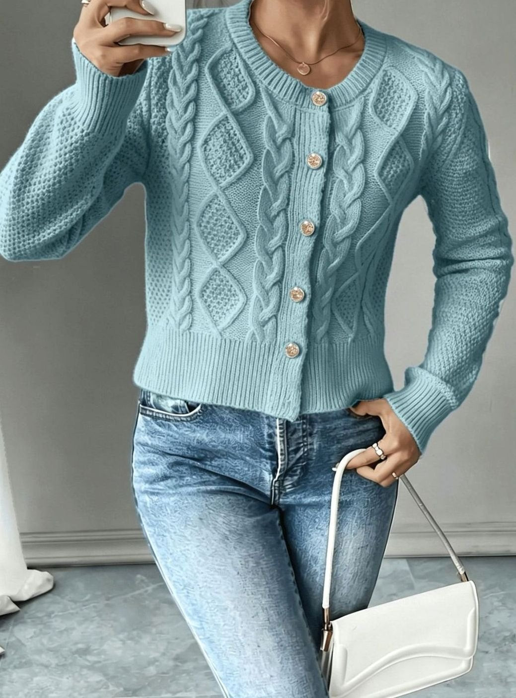 Céline - Cardigan Élégant Torsadé Boutonné