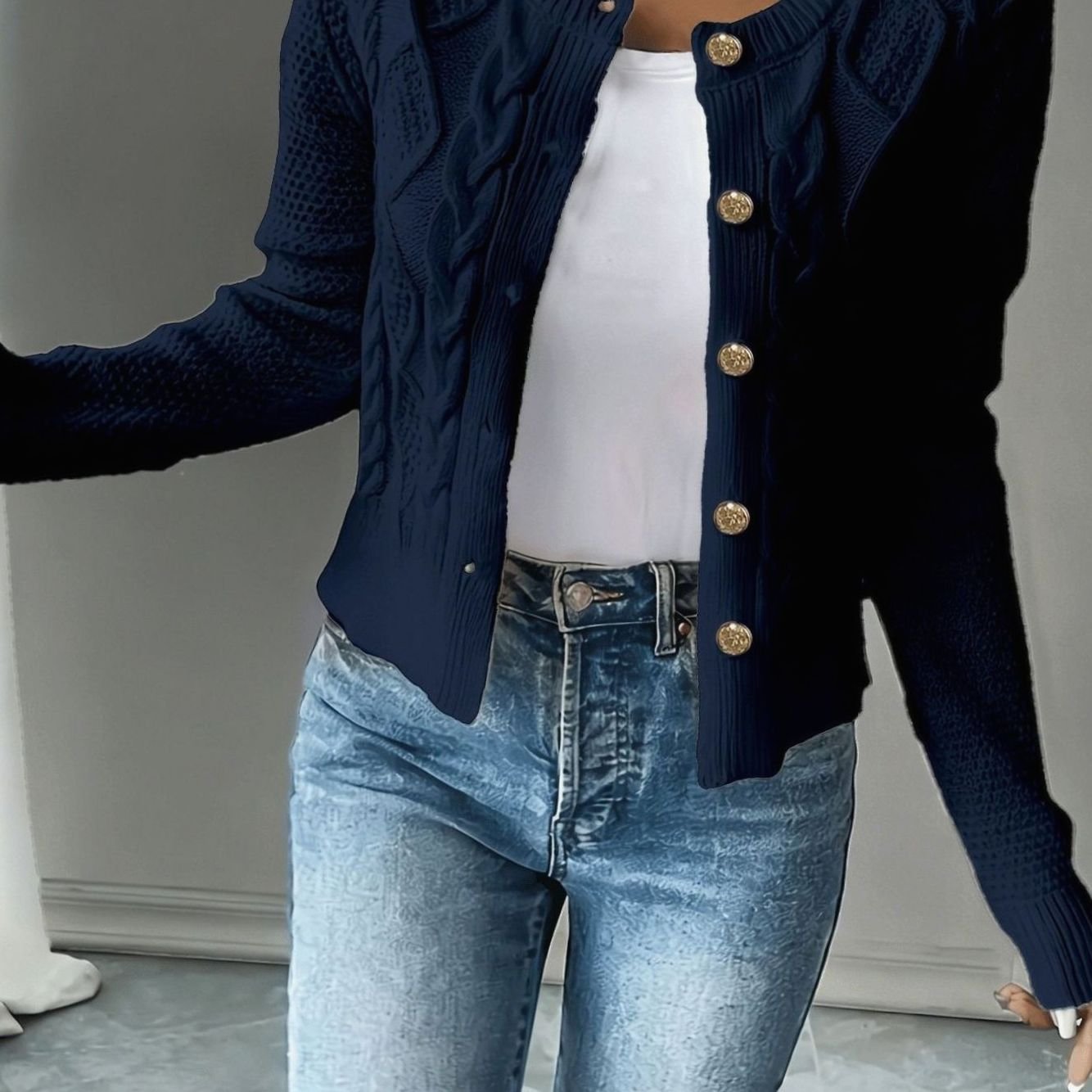Céline - Cardigan Élégant Torsadé Boutonné