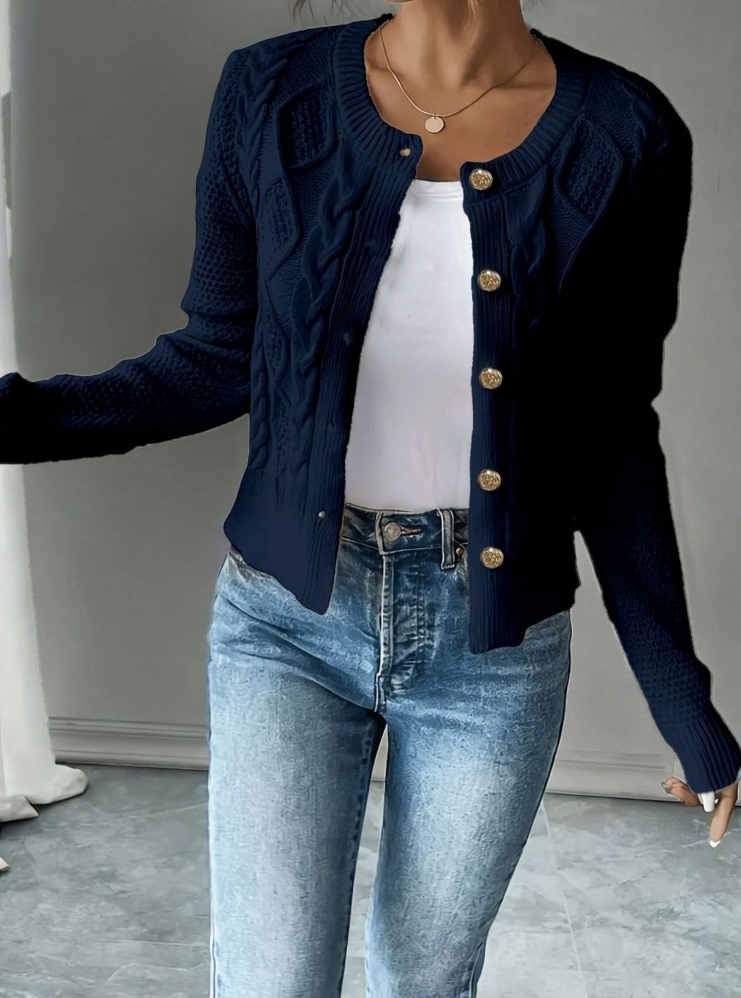 Céline - Cardigan Élégant Torsadé Boutonné