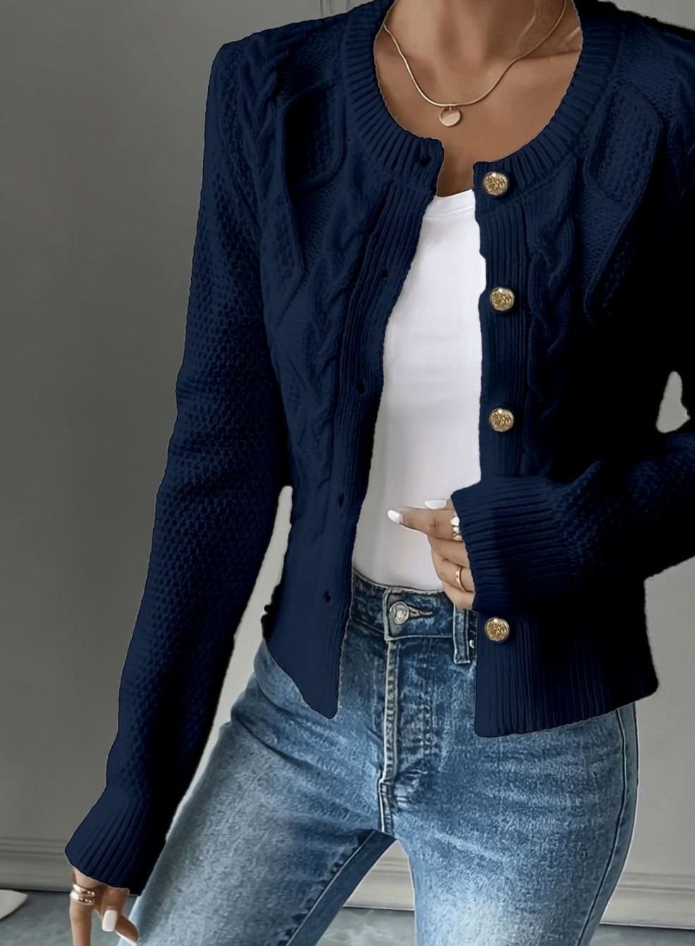 Céline - Cardigan Élégant Torsadé Boutonné