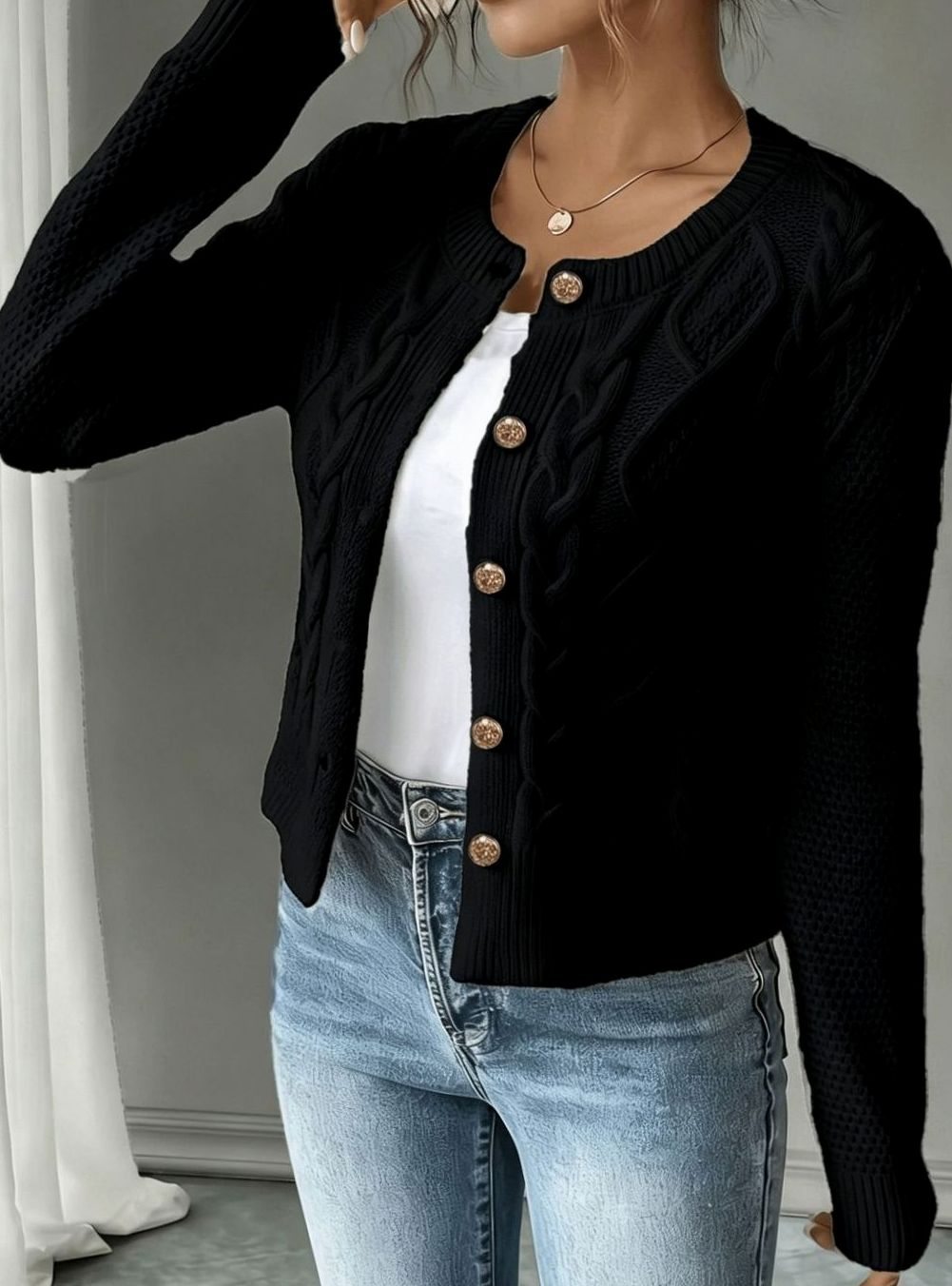 Céline - Cardigan Élégant Torsadé Boutonné