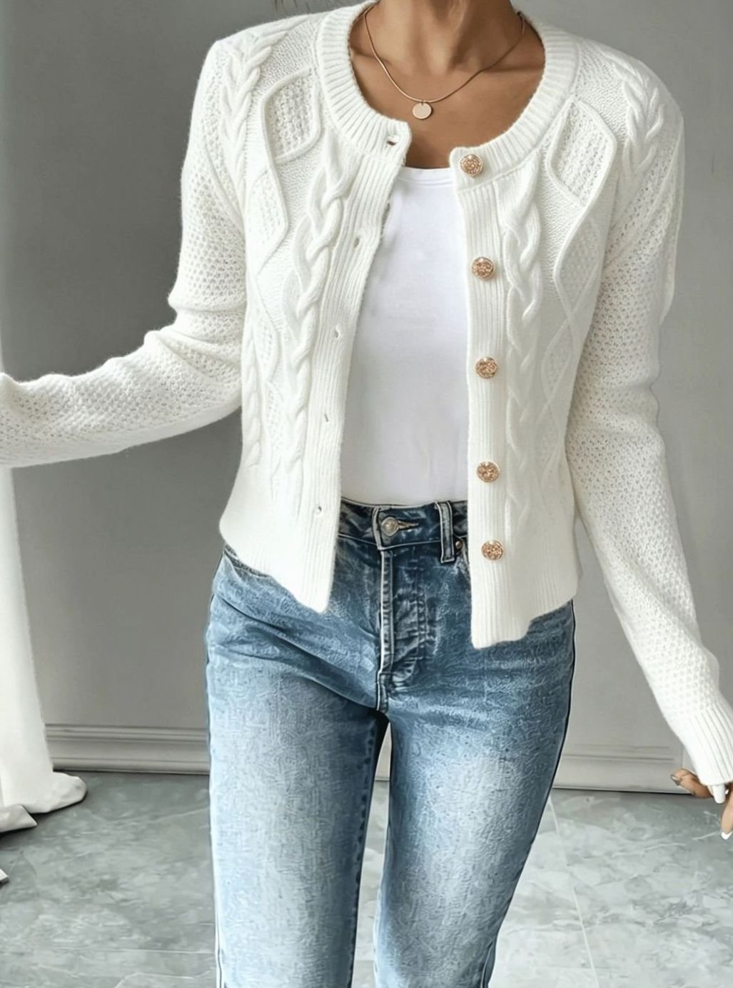 Céline - Cardigan Élégant Torsadé Boutonné