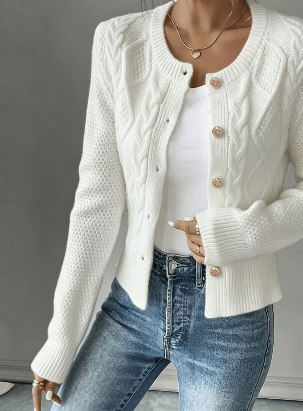 Céline - Cardigan Élégant Torsadé Boutonné