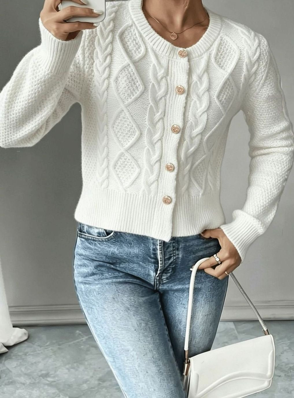 Céline - Cardigan Élégant Torsadé Boutonné