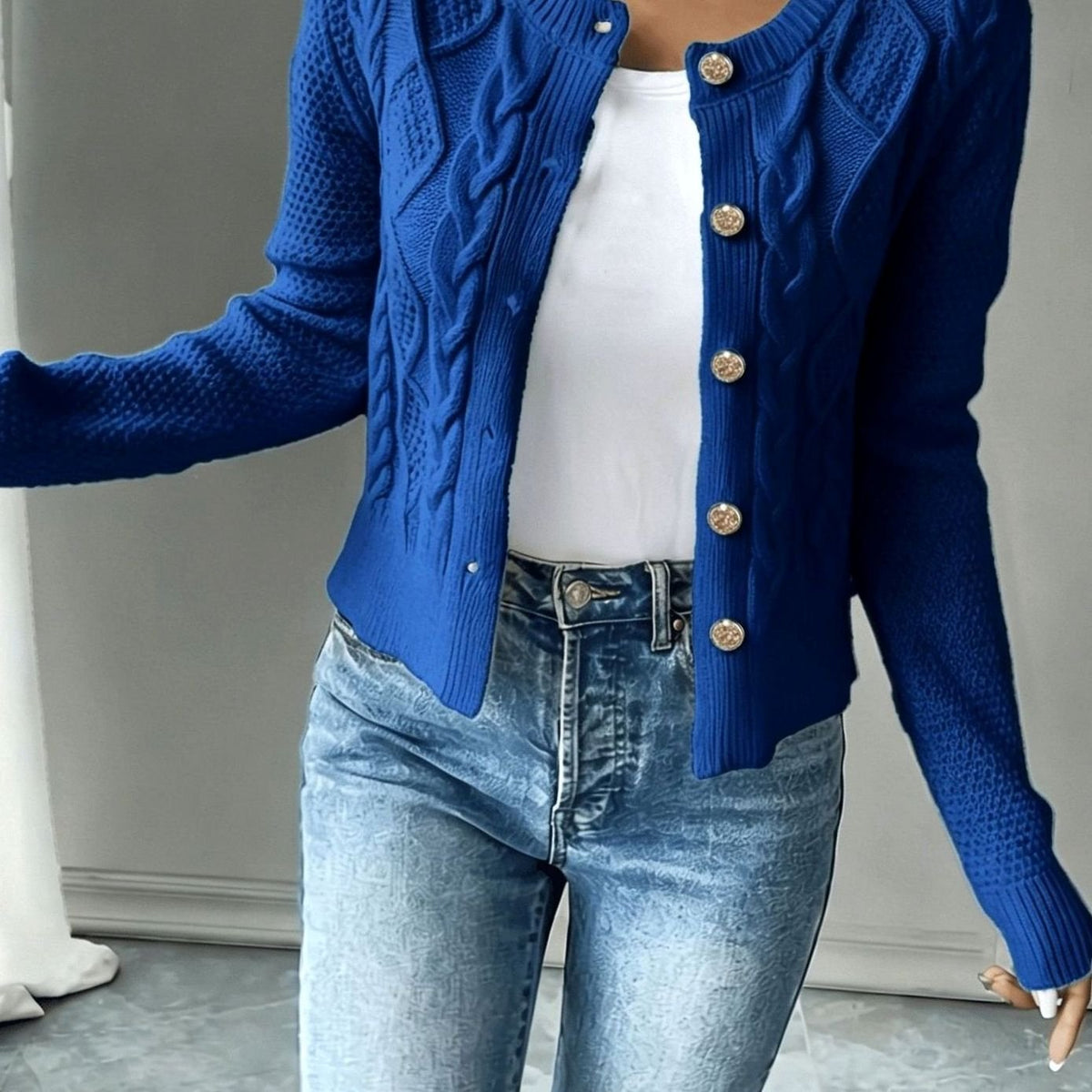 Céline - Cardigan Élégant Torsadé Boutonné