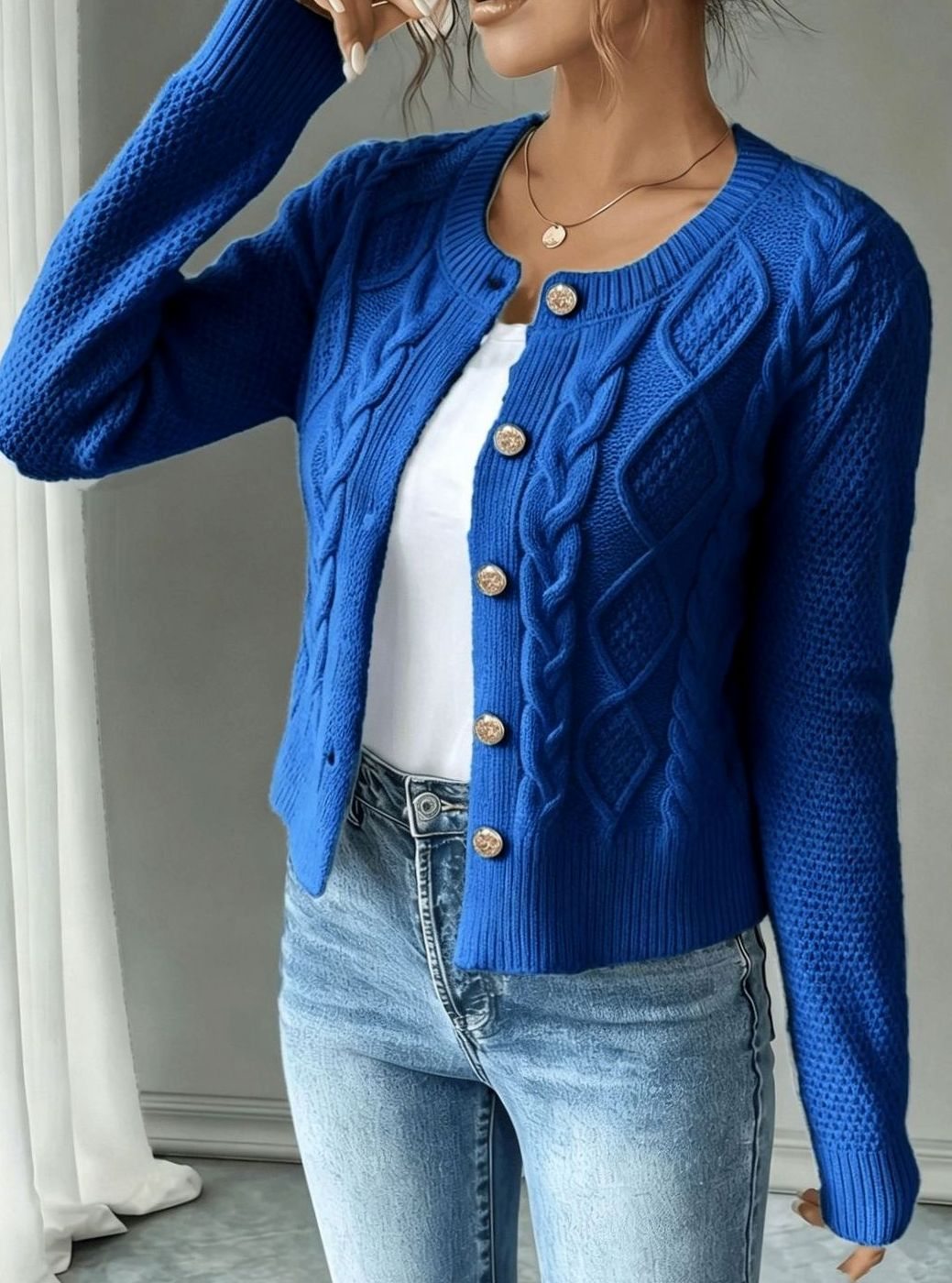Céline - Cardigan Élégant Torsadé Boutonné