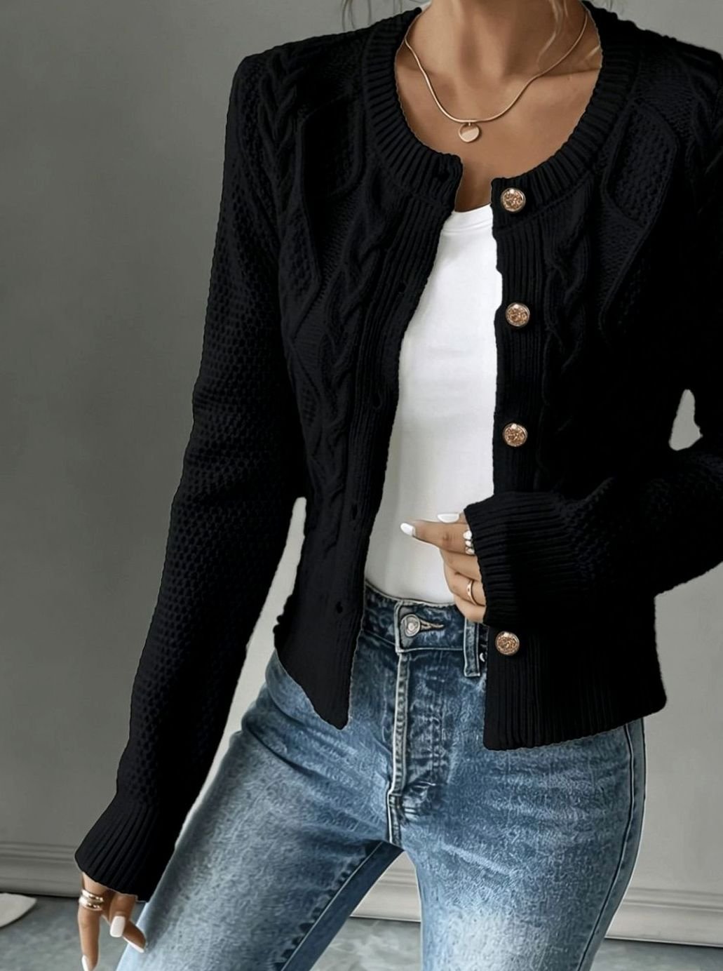 Céline - Cardigan Élégant Torsadé Boutonné