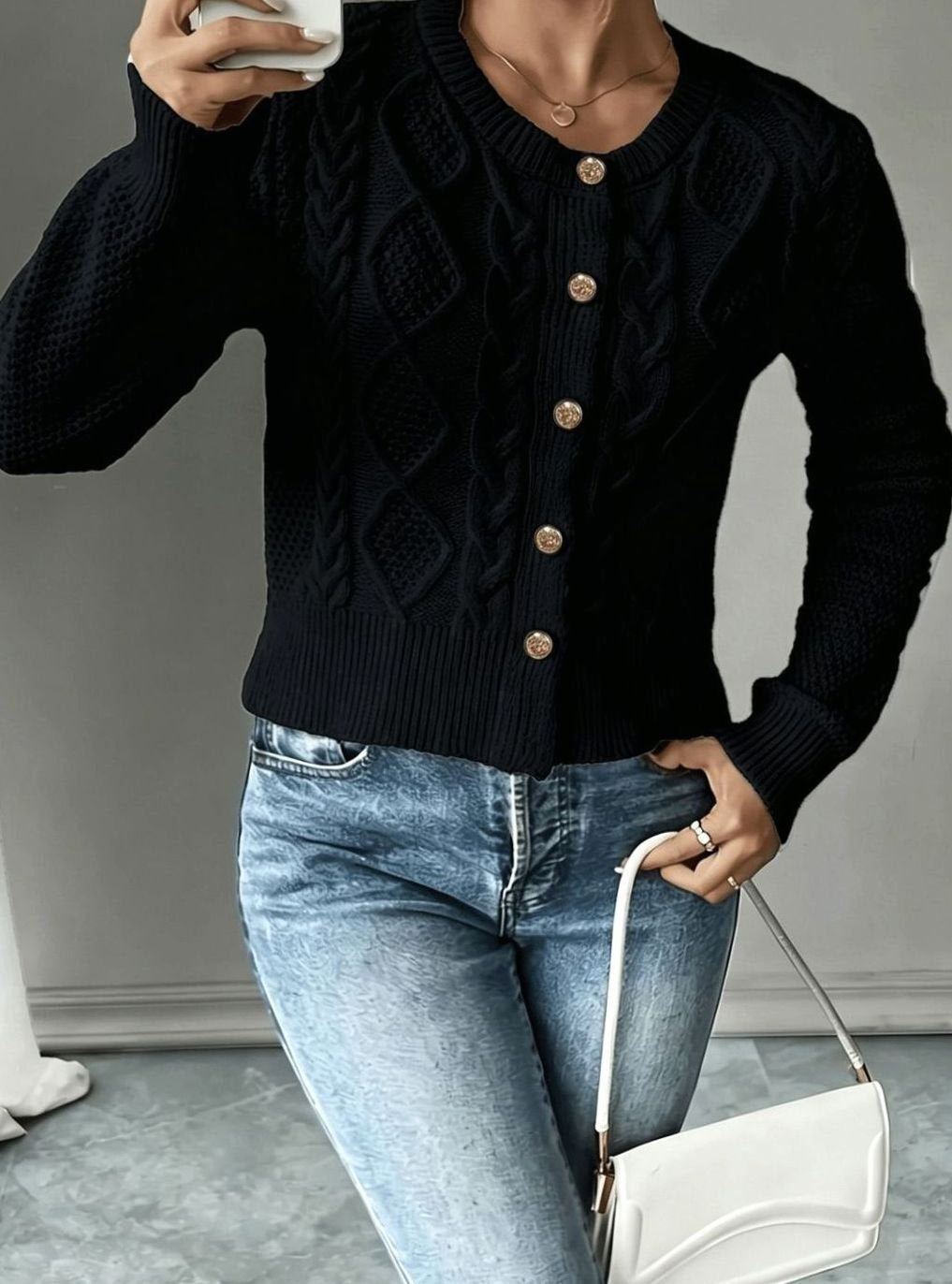 Céline - Cardigan Élégant Torsadé Boutonné