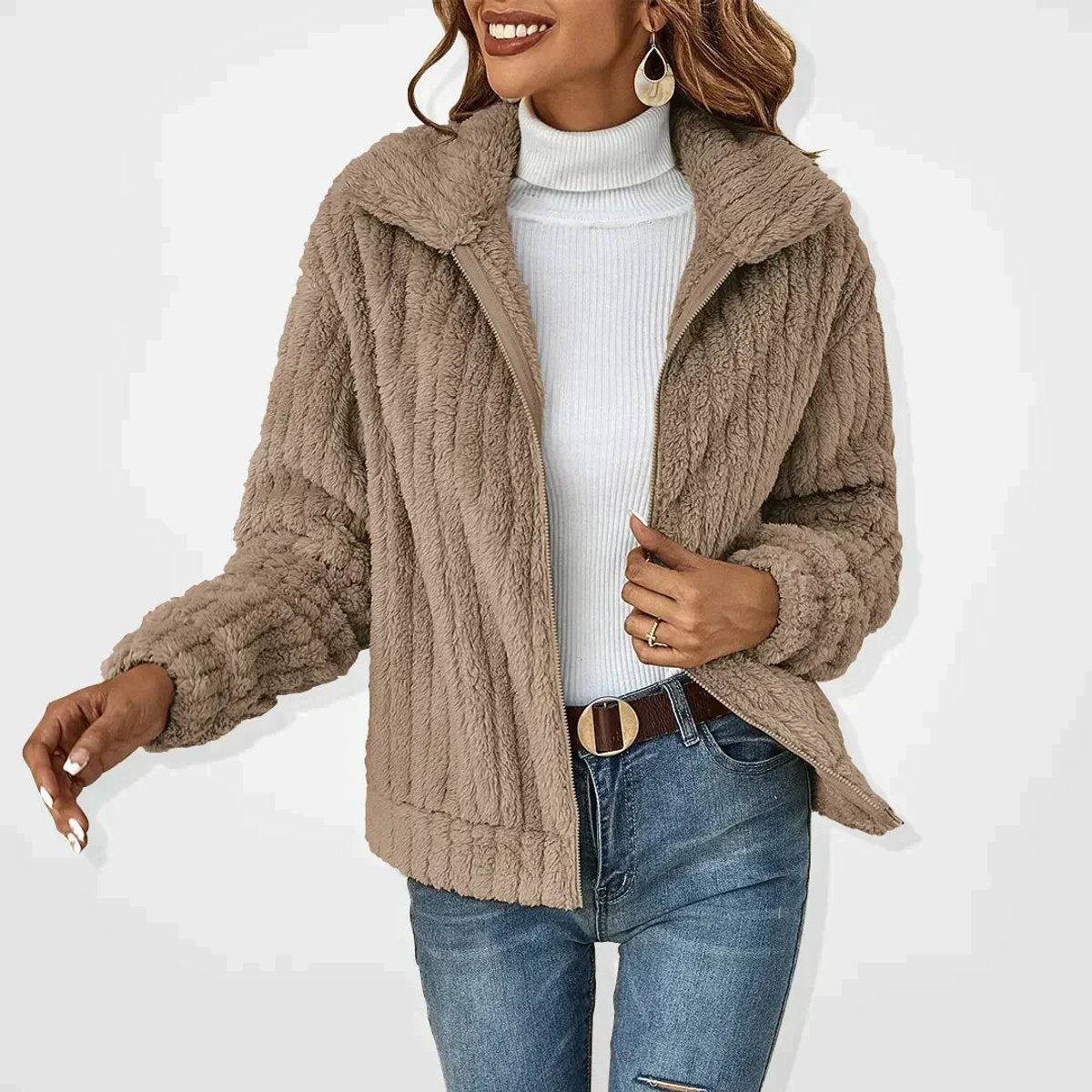 Delphine - Veste Chic Oversize Zippé