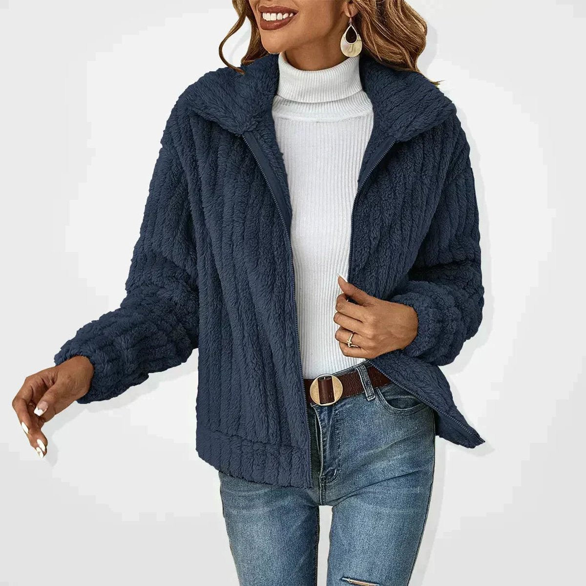 Delphine - Veste Chic Oversize Zippé