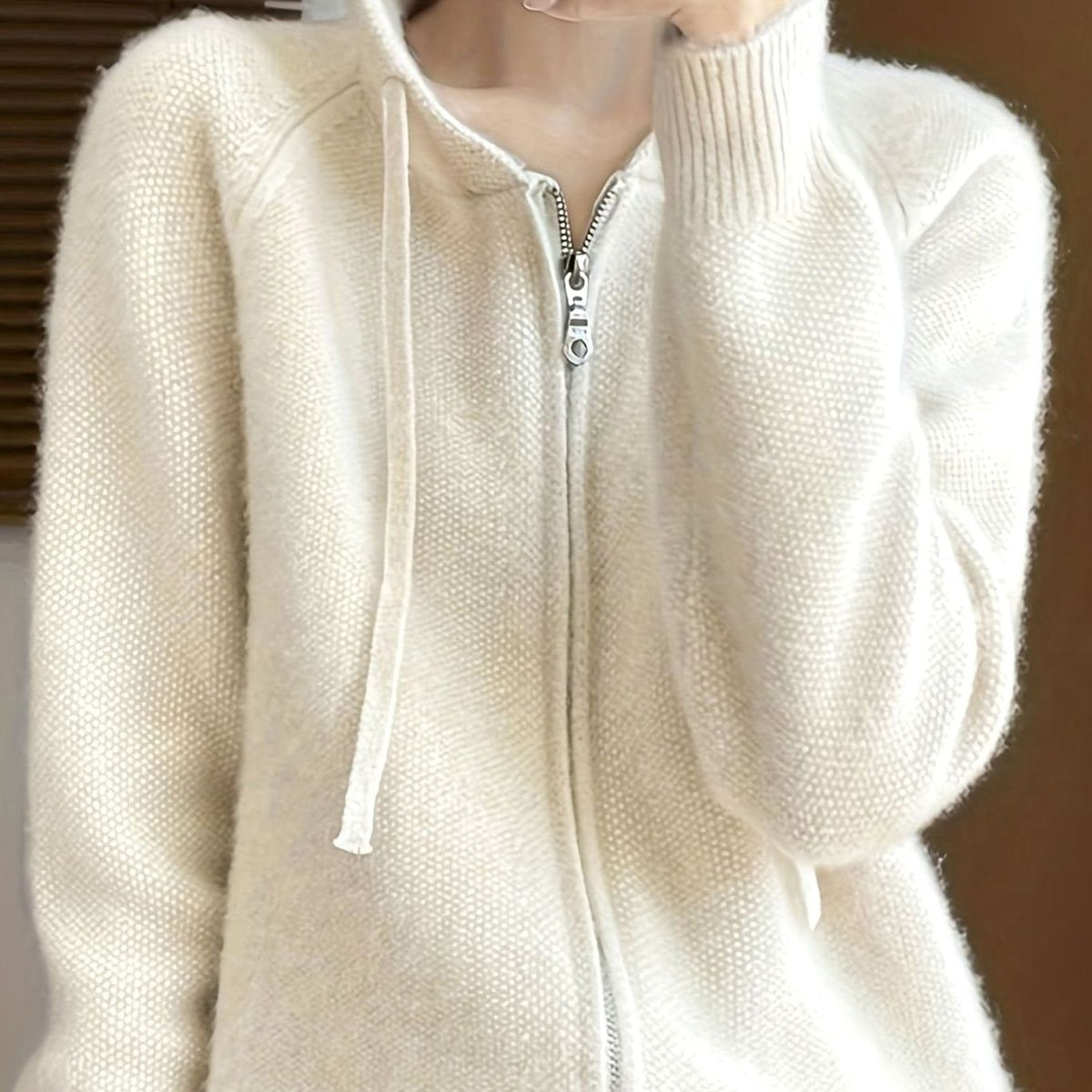 Nathalie - Cardigan Élégant Oversize Zippé