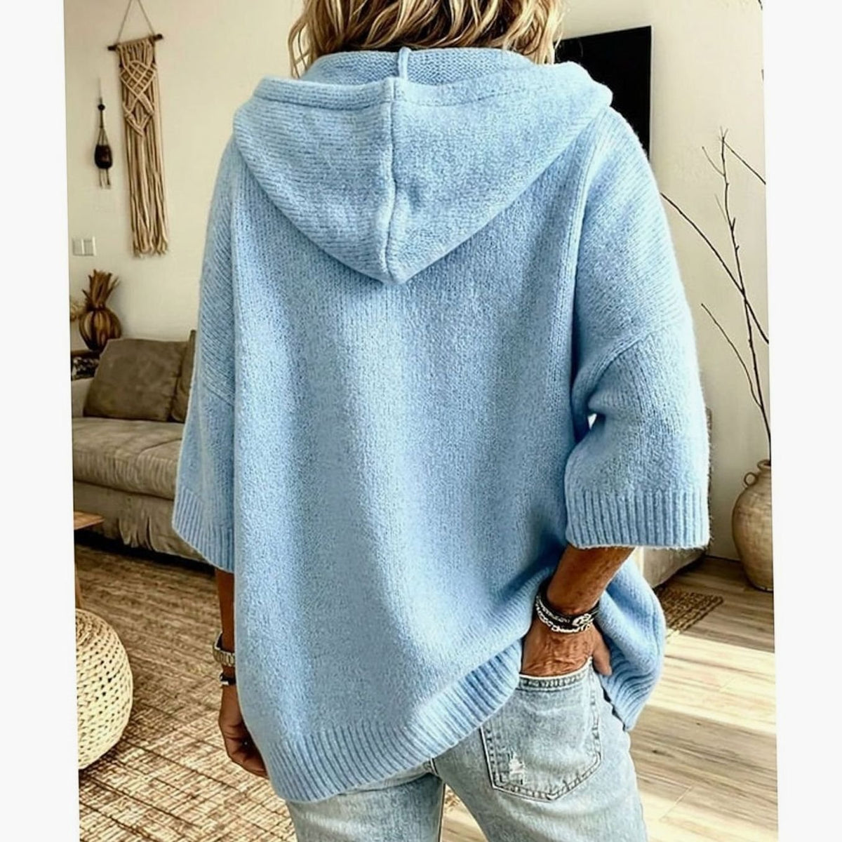 Karine - Cardigan Élégant Oversize Capuche
