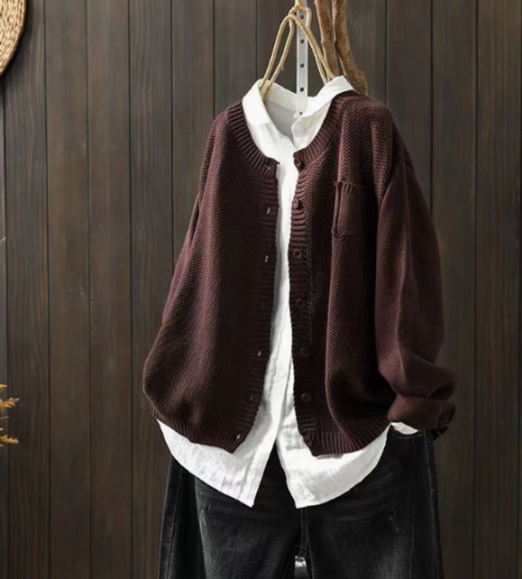 Aurélie - Cardigan Élégant Oversize Boutonné