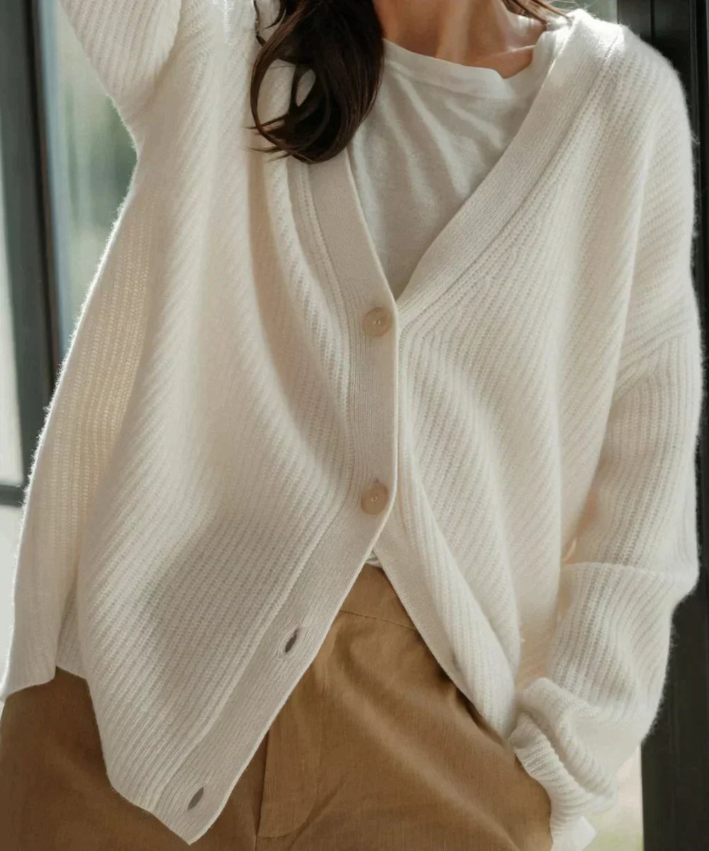 Sylvie - Cardigan Raffiné Cachemire Col V