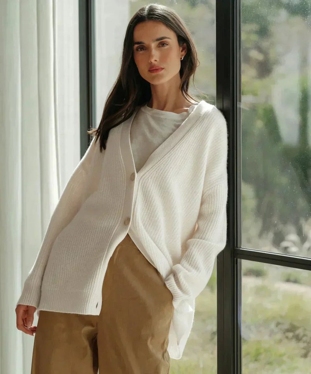 Sylvie - Cardigan Raffiné Cachemire Col V